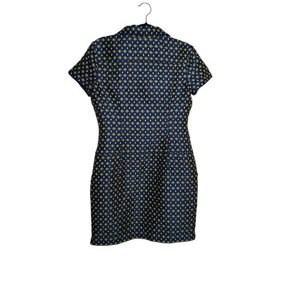 Leon Max Women’s Limited Edition Sz 4 Navy Retro Geometric Retro Sheath Dress - Picture 3 of 11